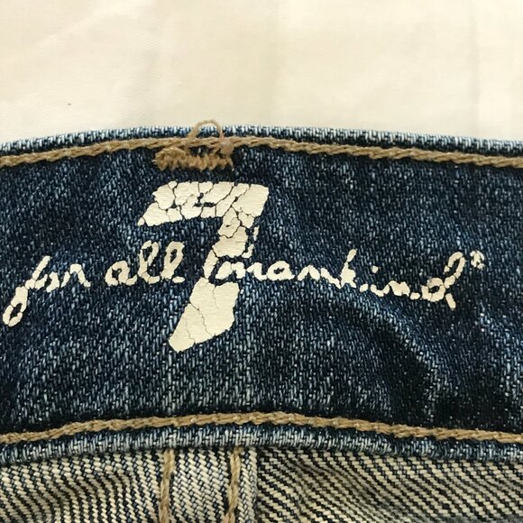 7 For All Mankind Josefina Skinny Jeans Women 25 Blue Low Rise Distressed 17226 - Picture 3 of 15